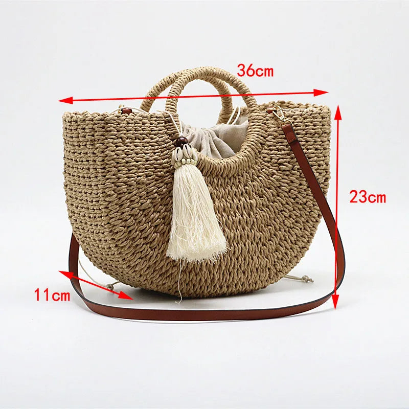 Woven papyrus shopper bag for women – ARIANA