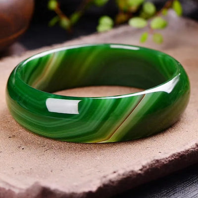 Green agate jade bangle for women – ARIANA