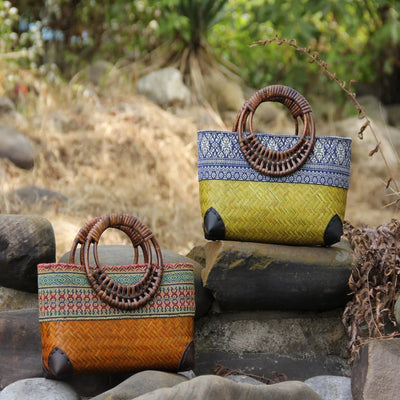 Handwoven bamboo rattan bag for women – ARIANA
