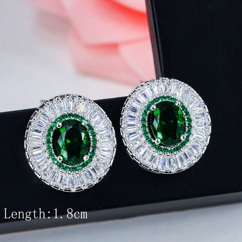 Green crystal drop earrings for women – ARIANA
