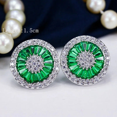 Green crystal drop earrings for women – ARIANA