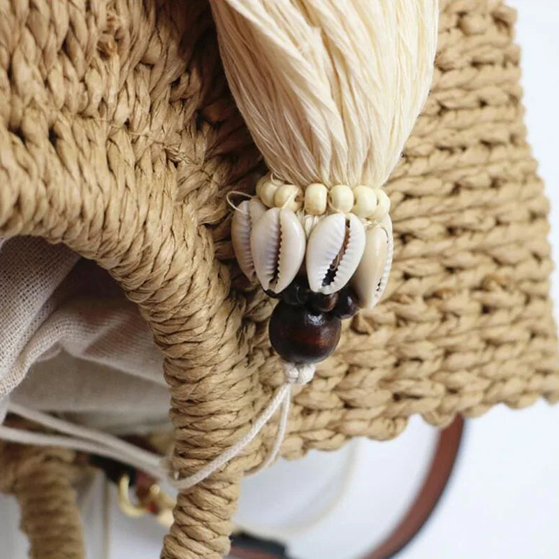 Woven papyrus shopper bag for women – ARIANA