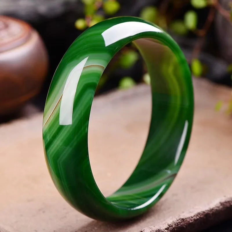 Green agate jade bangle for women – ARIANA