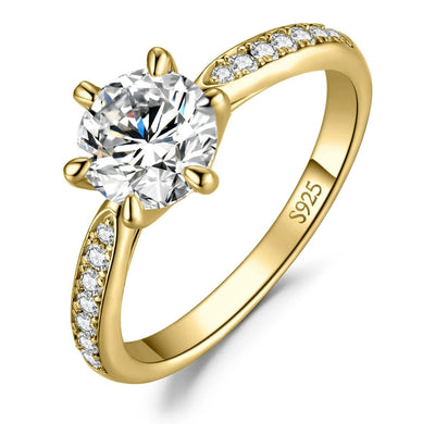 Moissanite wedding ring, 18K gold-plated, for women – ARIANA