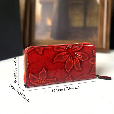 Card wallet with floral print for women