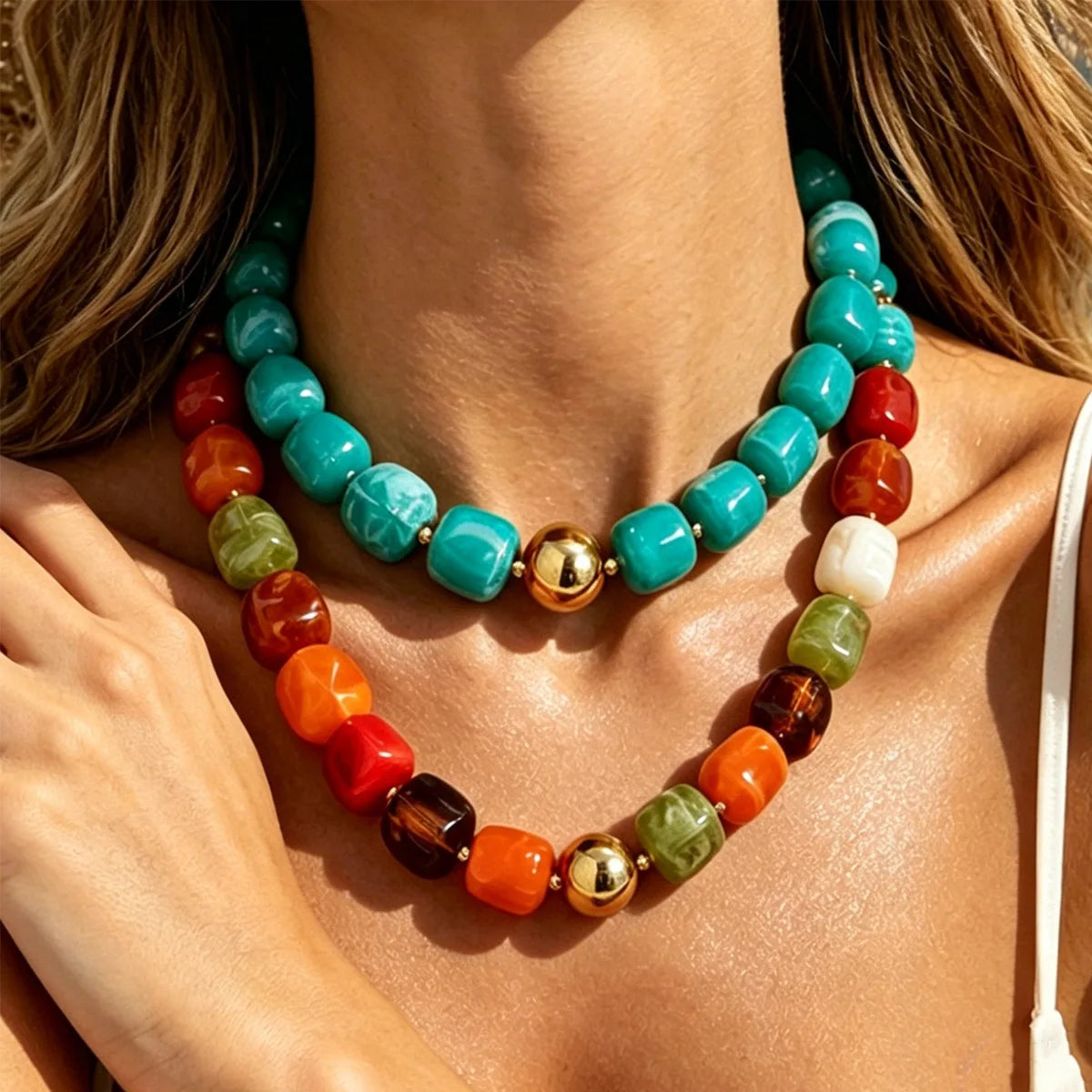 Boho acrylic choker necklace for women – ARIANA