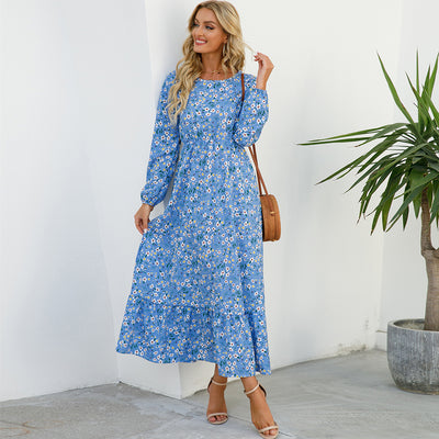 Chiffon maxi dress with floral print for women