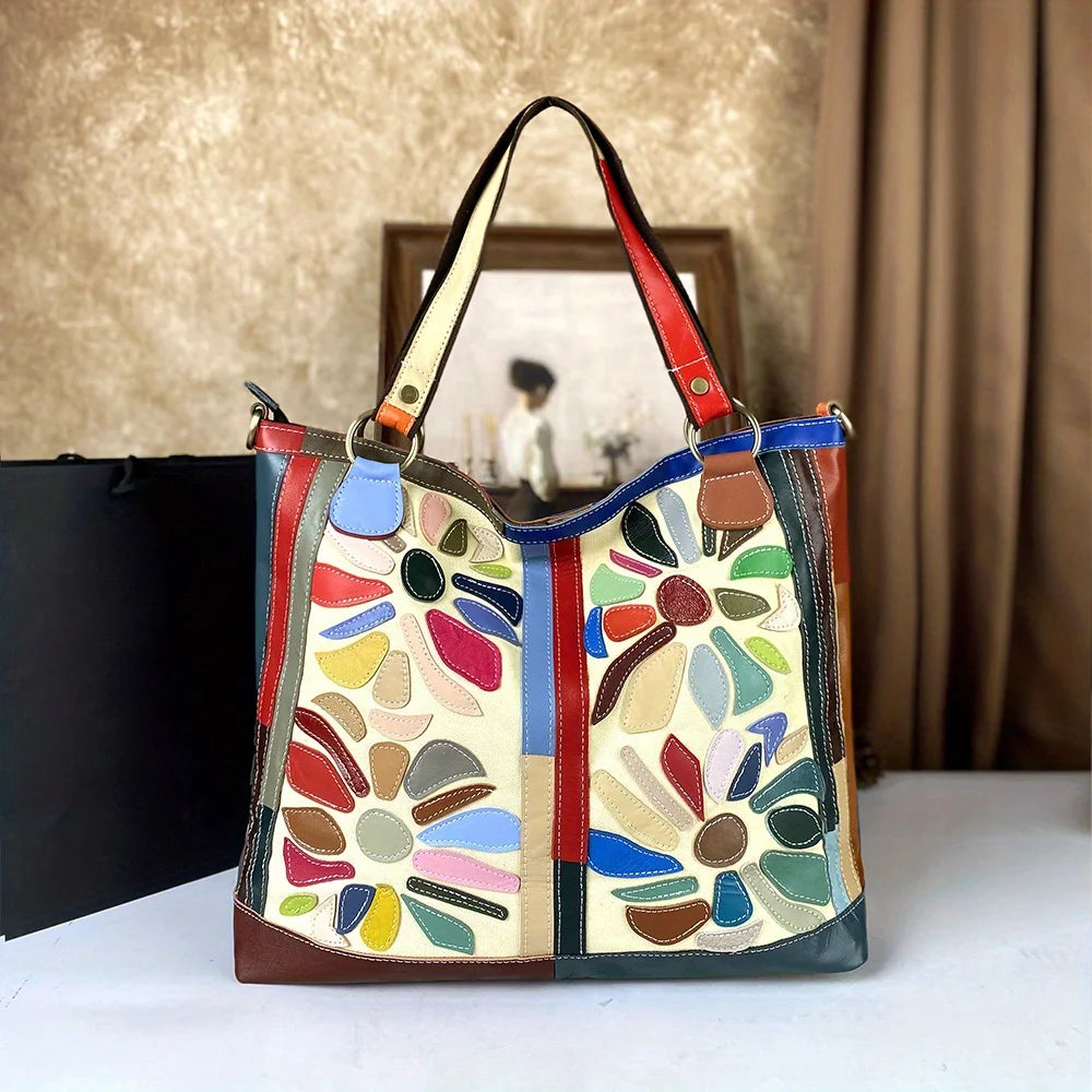 Cowhide leather shoulder tote for women – ARIANA
