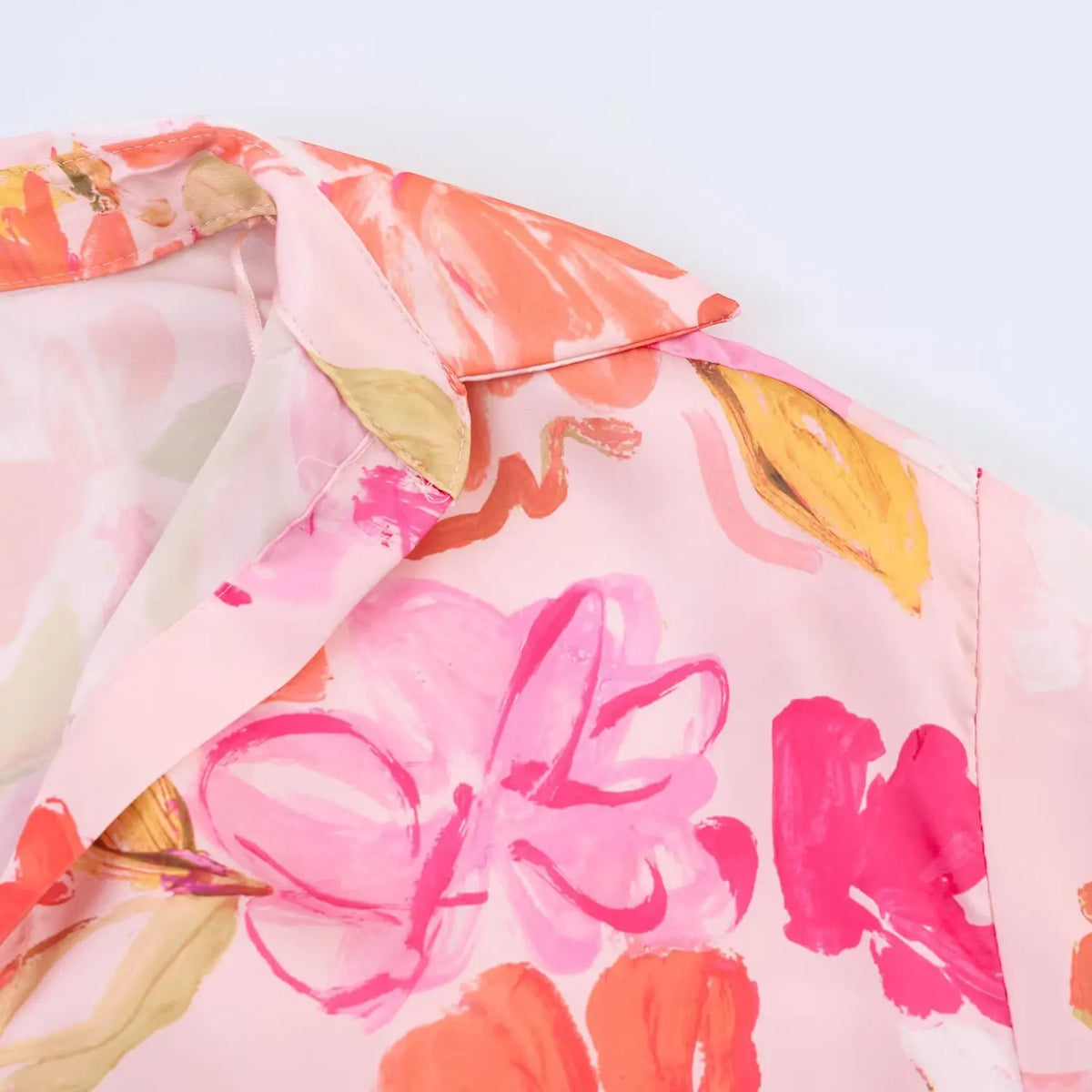 Satin floral bubble blouse for women – ARIANA