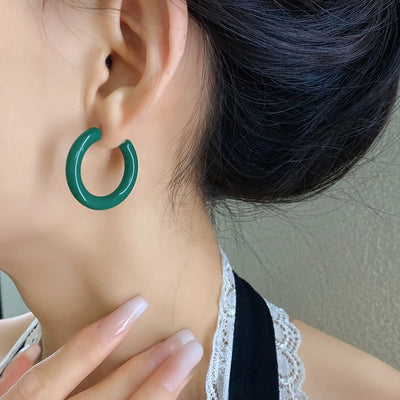Drop stud earrings in acrylic for women