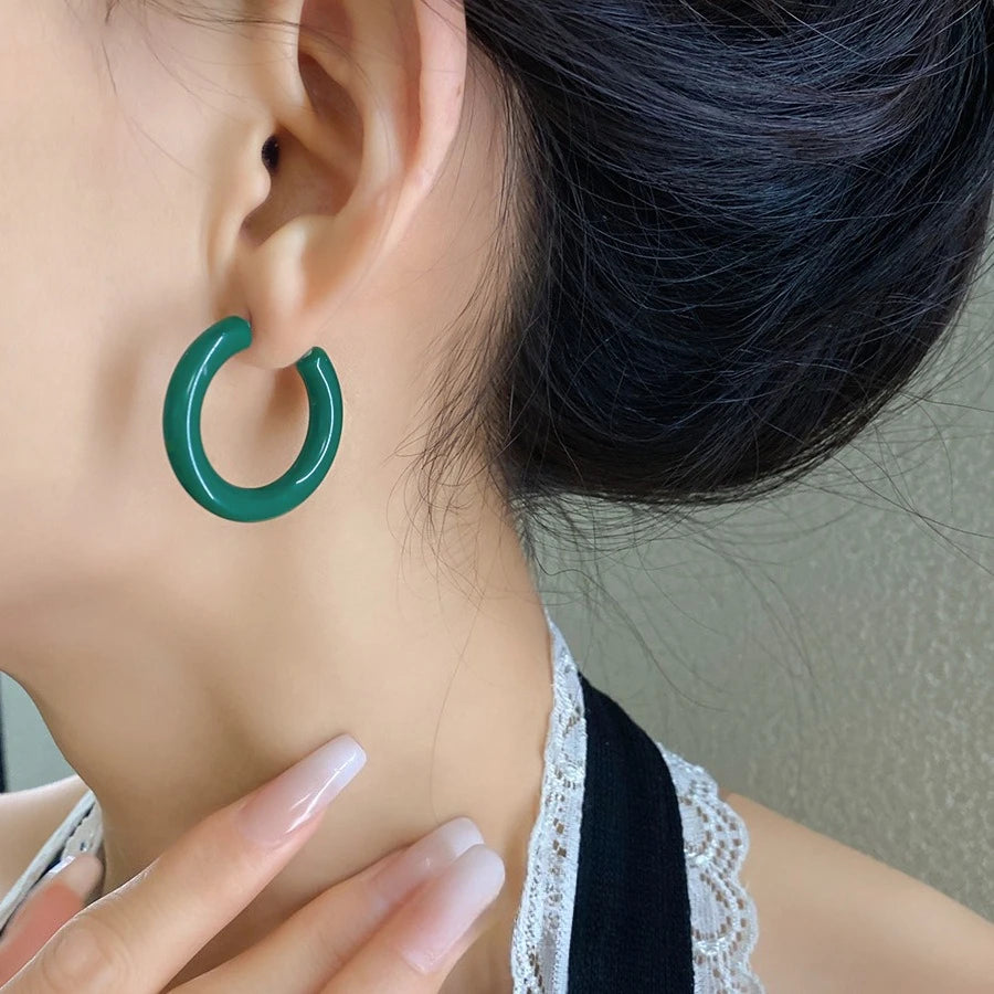 Drop stud earrings in acrylic for women