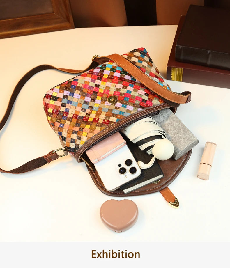 Handwoven bohemian crossbody bag for women – ARIANA