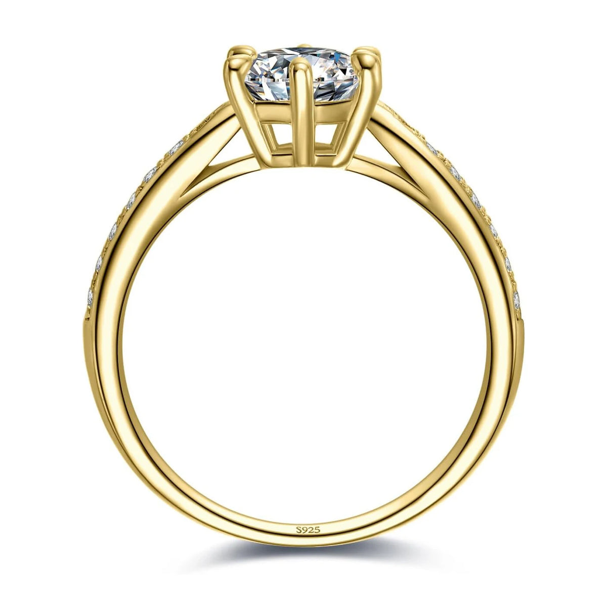 Moissanite wedding ring, 18K gold-plated, for women – ARIANA