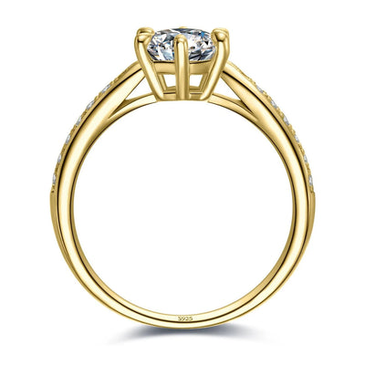 Moissanite wedding ring, 18K gold-plated, for women – ARIANA