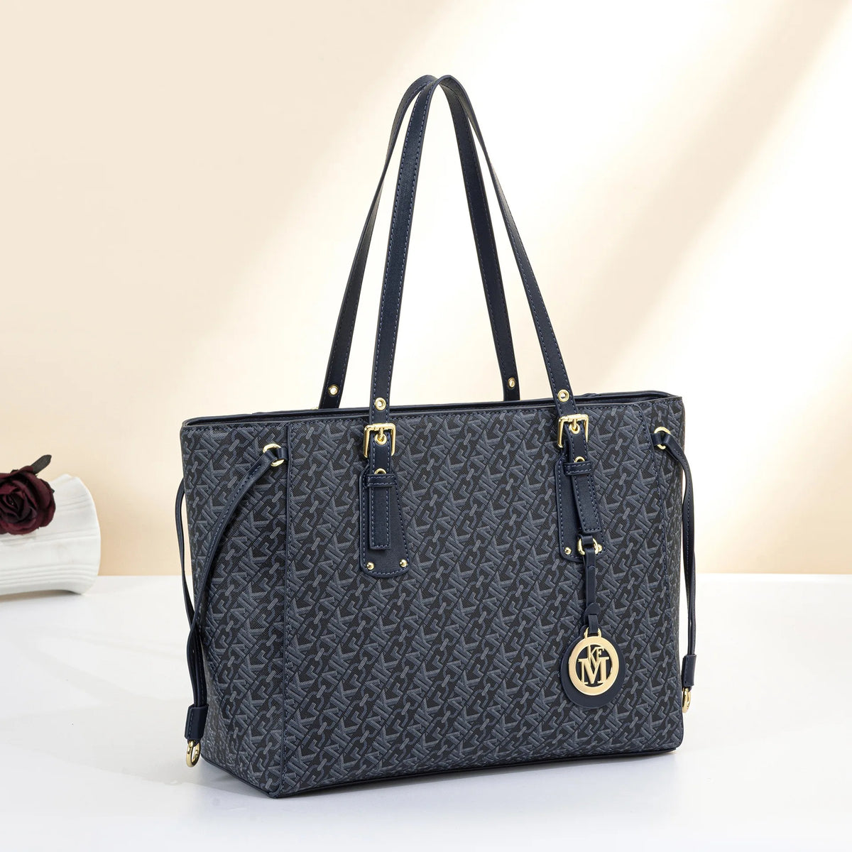 Monogram drawstring tote bag for women – ARIANA
