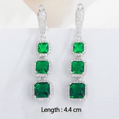 Green crystal drop earrings for women – ARIANA