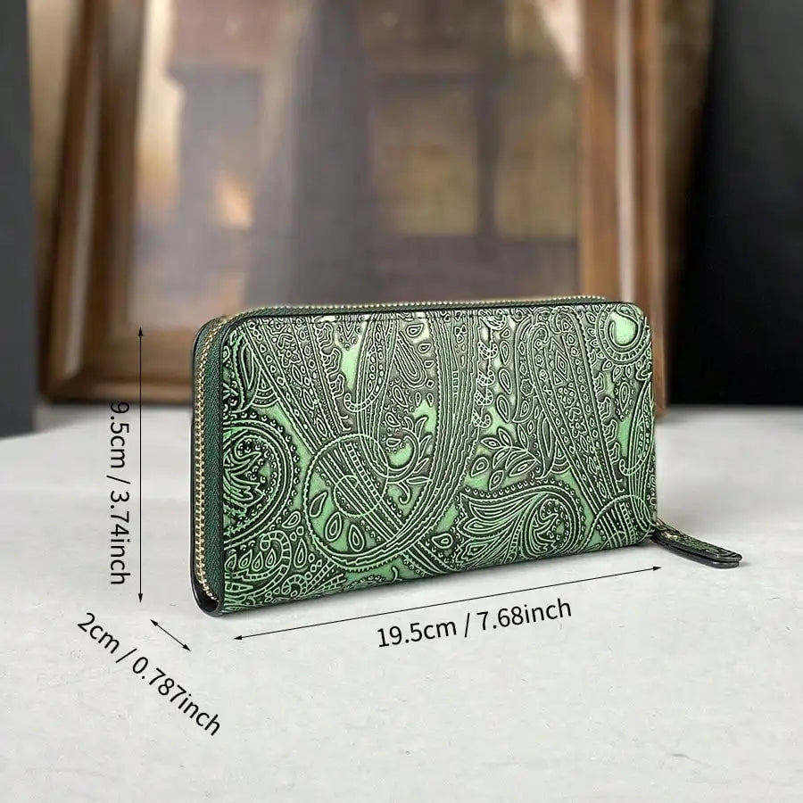 Embossed long card wallet for women – ARIANA