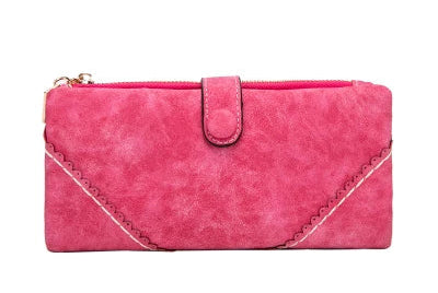Clutch wallet in leather with multiple card slots for women