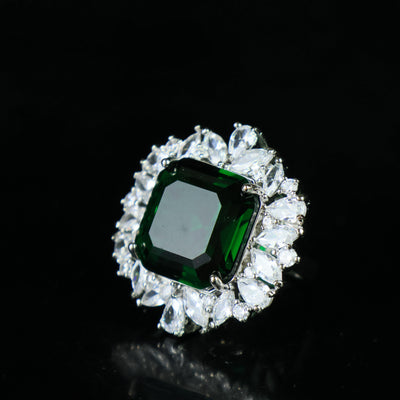 Sapphire ring in Art Deco design for women