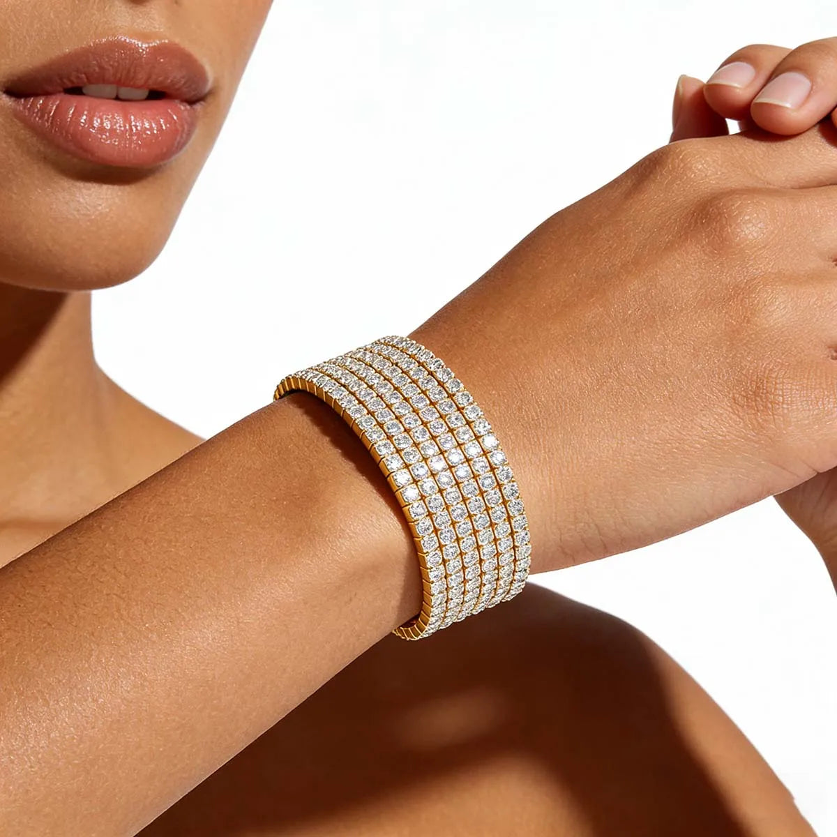 Moissanite tennis bracelet, 14K gold-filled, for women – ARIANA