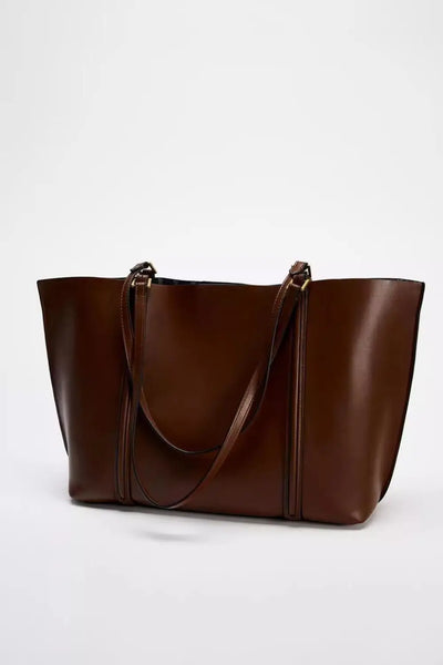 Minimalist leather tote bag for women – ARIANA