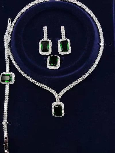 Bridal jewelry set with zircon stones for women