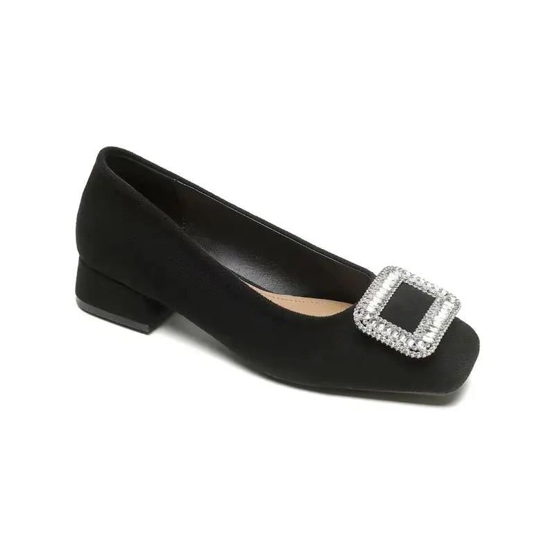 Velvet block heel pumps for women – ARIANA