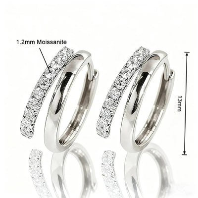 Moissanite double hoop earrings, 18K gold-plated, for women – ARIANA