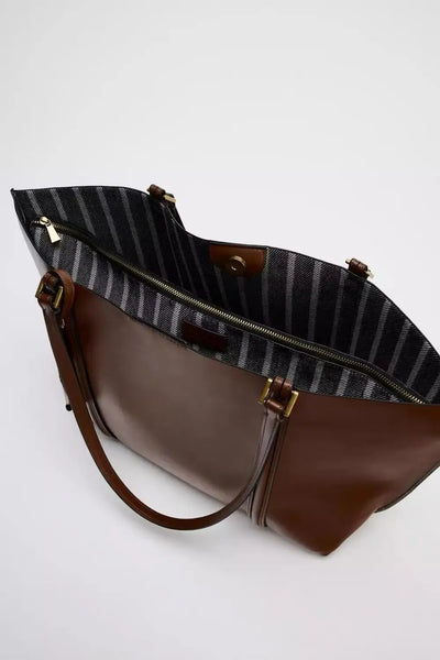 Minimalist leather tote bag for women – ARIANA