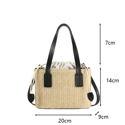 Woven straw bucket bag for women – ARIANA
