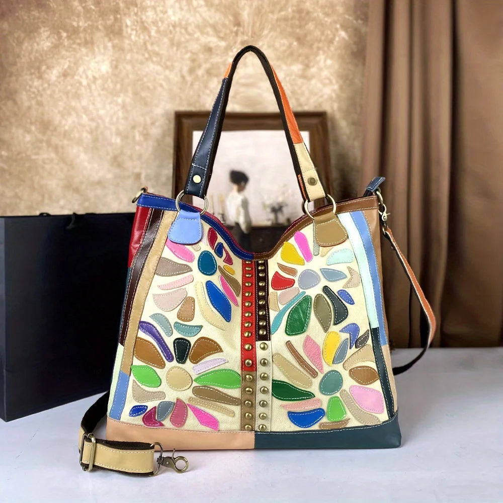 Cowhide leather shoulder tote for women – ARIANA