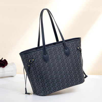 Tote bag and pouch with monogram print for women
