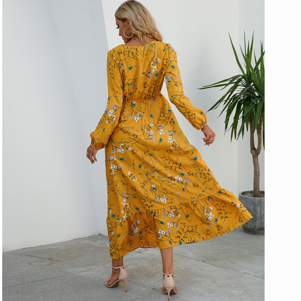 Bohemian floral maxi dress in chiffon for women – ARIANA