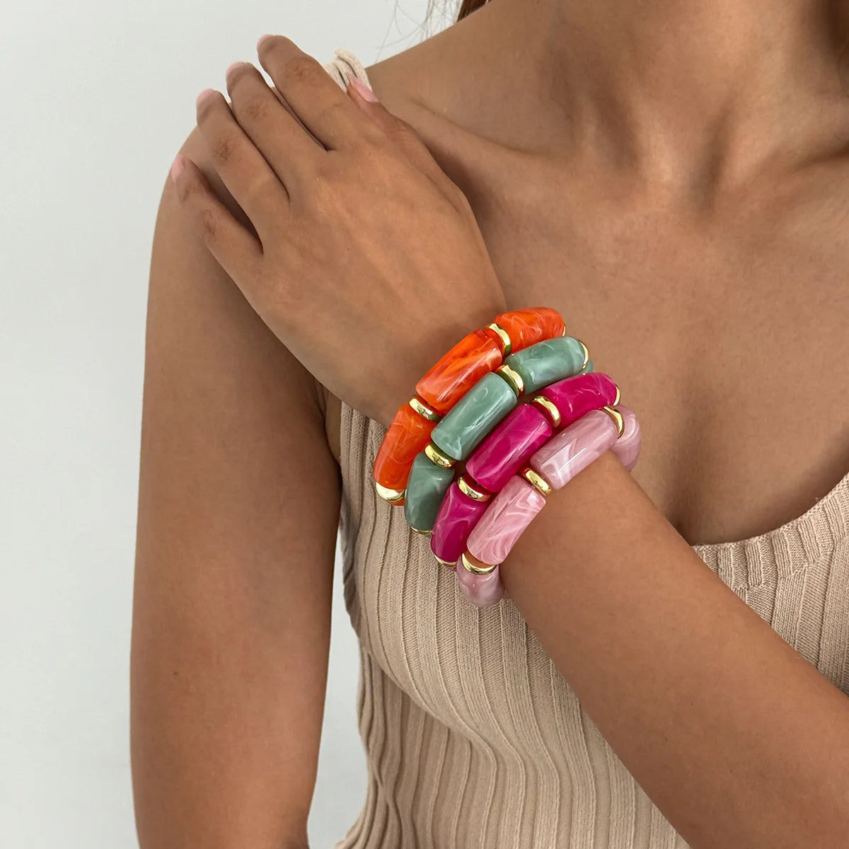 Acrylic bangle with charm detail for women