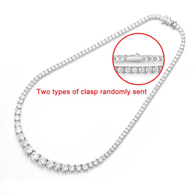 Tennis-style choker necklace with moissanite for women