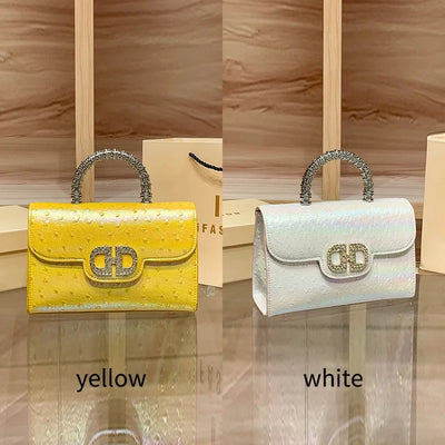 Crossbody bag with ostrich print for women