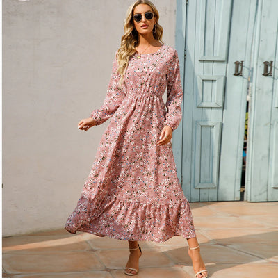 Bohemian floral maxi dress in chiffon for women – ARIANA