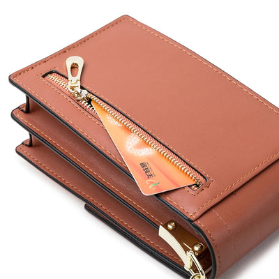 Phone shoulder bag with buckle closure for women