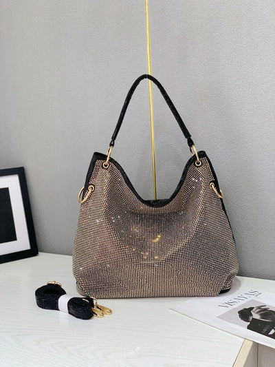 Evening clutch with leopard print and sequins for women