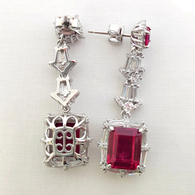 Garnet drop earrings in S925 silver for women – ARIANA