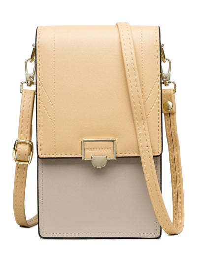 Phone shoulder bag with buckle closure for women