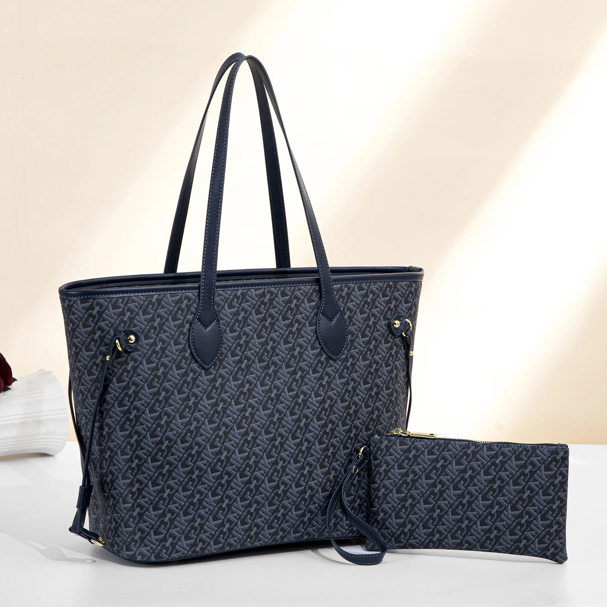 Monogram tote and pouch set for women – ARIANA