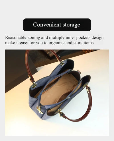 Tote handbag, structured design, for women