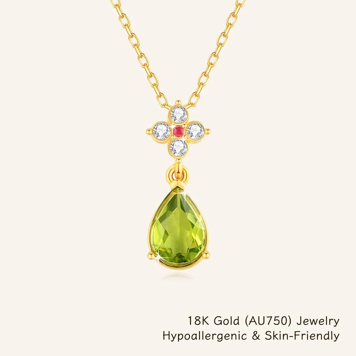 Natural peridot pendant necklace in 18k gold for women – ARIANA