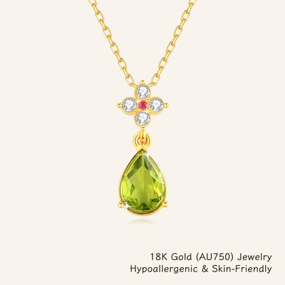 Natural peridot pendant necklace in 18k gold for women – ARIANA