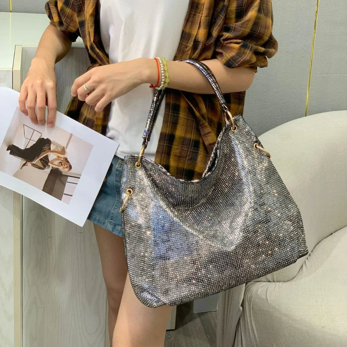 Sequin leopard print evening clutch for women – ARIANA
