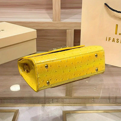 Crossbody bag with ostrich print for women