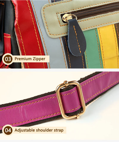 Hobo bag with rainbow fringe detail for women