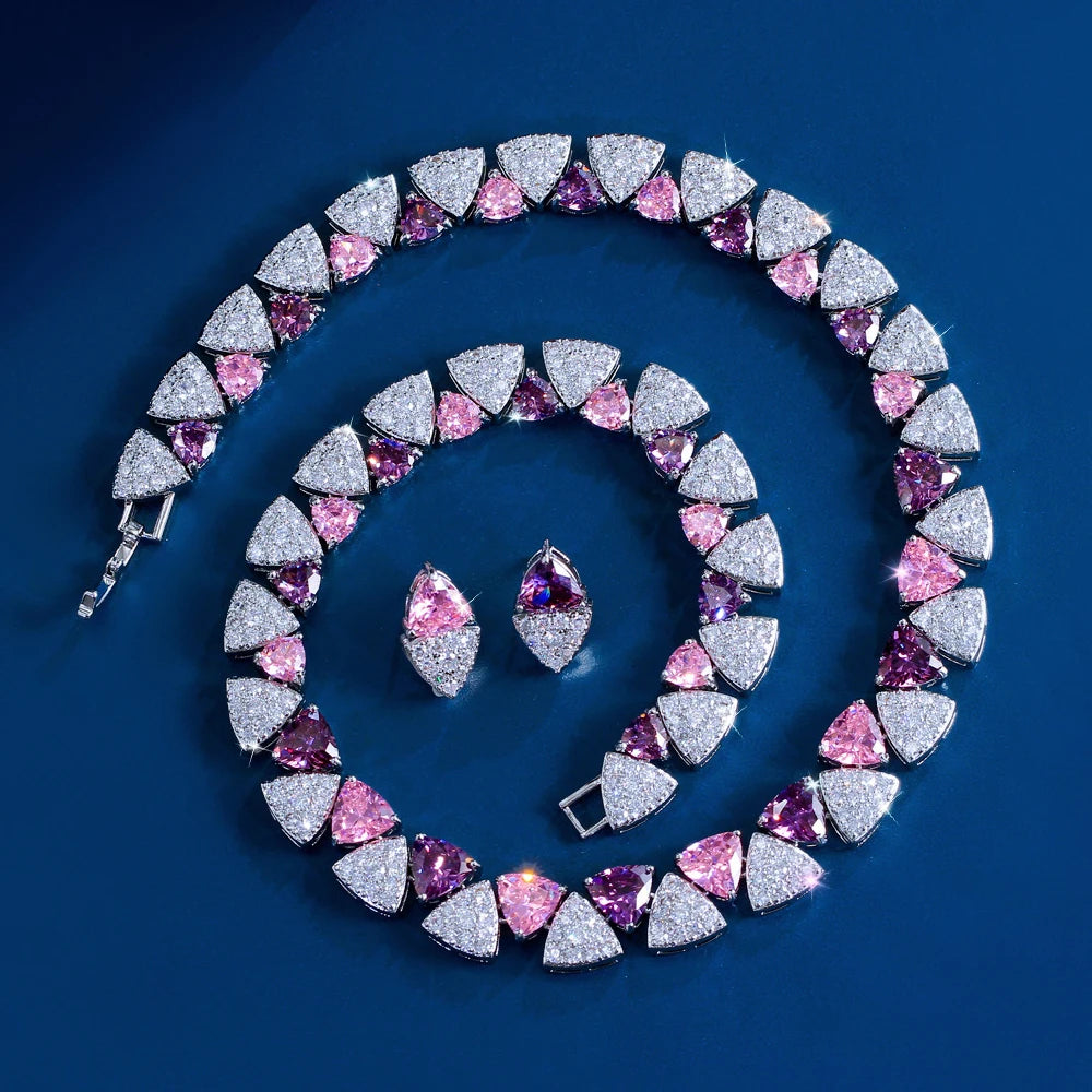 Pink zirconia bridal jewelry set for women – ARIANA