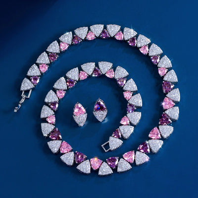 Pink zirconia bridal jewelry set for women – ARIANA